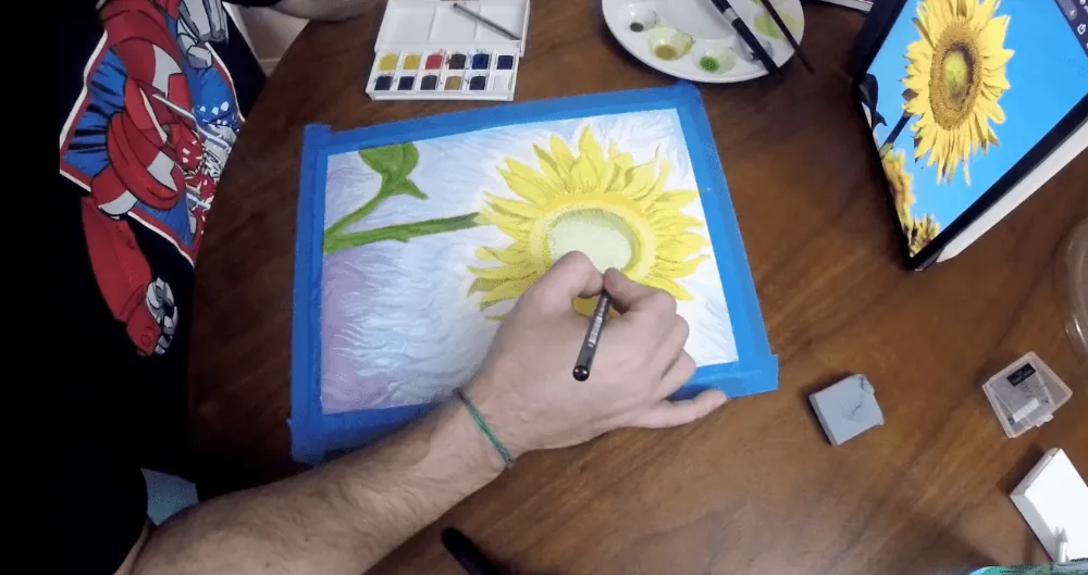 Sunflower - Watercolour Painting